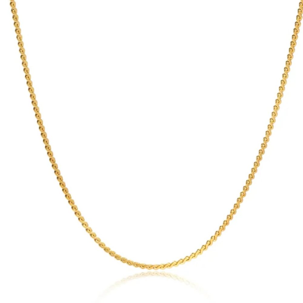 18K gold dainty braided chain